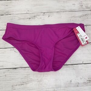 Xhilaration Bikini Bottom Womens Medium Berry Purple Fuchsia Solid Cheeky NEW M
